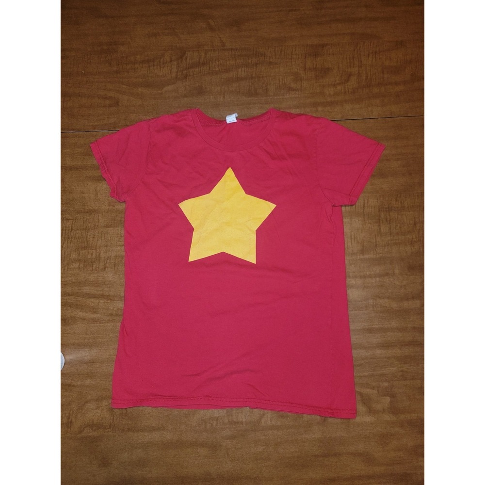 T-shirt Steven Universe Cartoon Yellow Star Red Tshirt Women's Size M Cosplay A4